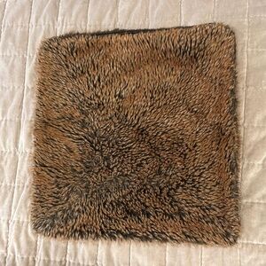 RESTORATION HARDWARE FAUX FUR PILLOW BROWN 22 INCHES